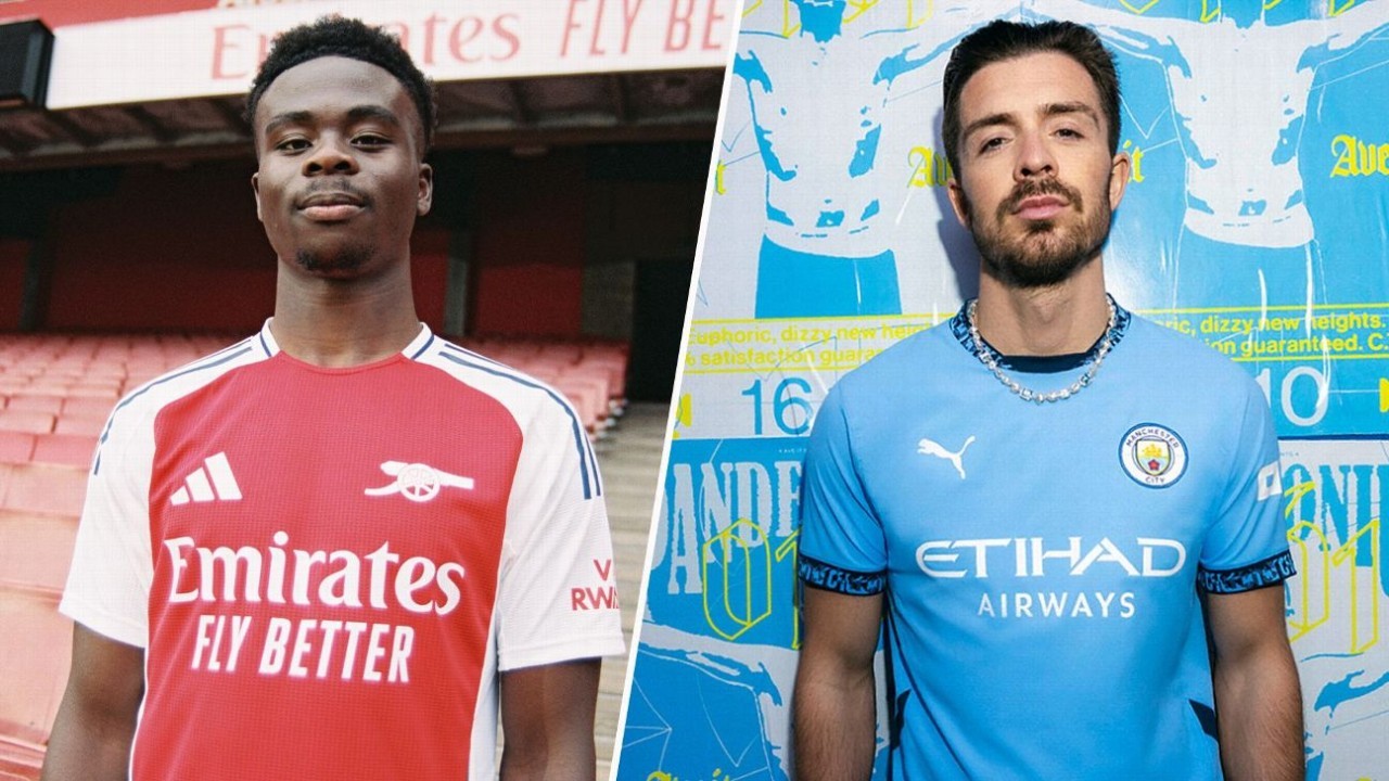 Premier League title rivals Arsenal and Man City drop 2024-25 home kits