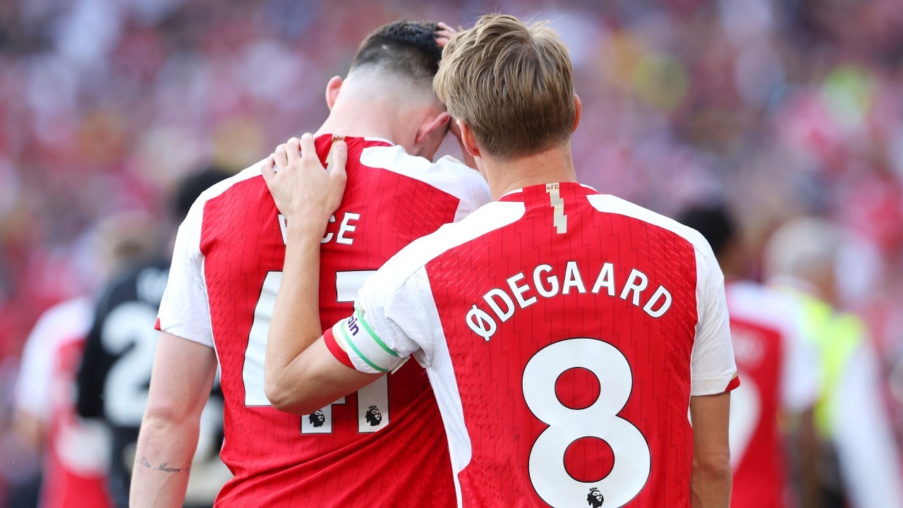 Martin Odegaard & Declan Rice send messages after missing Arsenal's victory over Tottenham