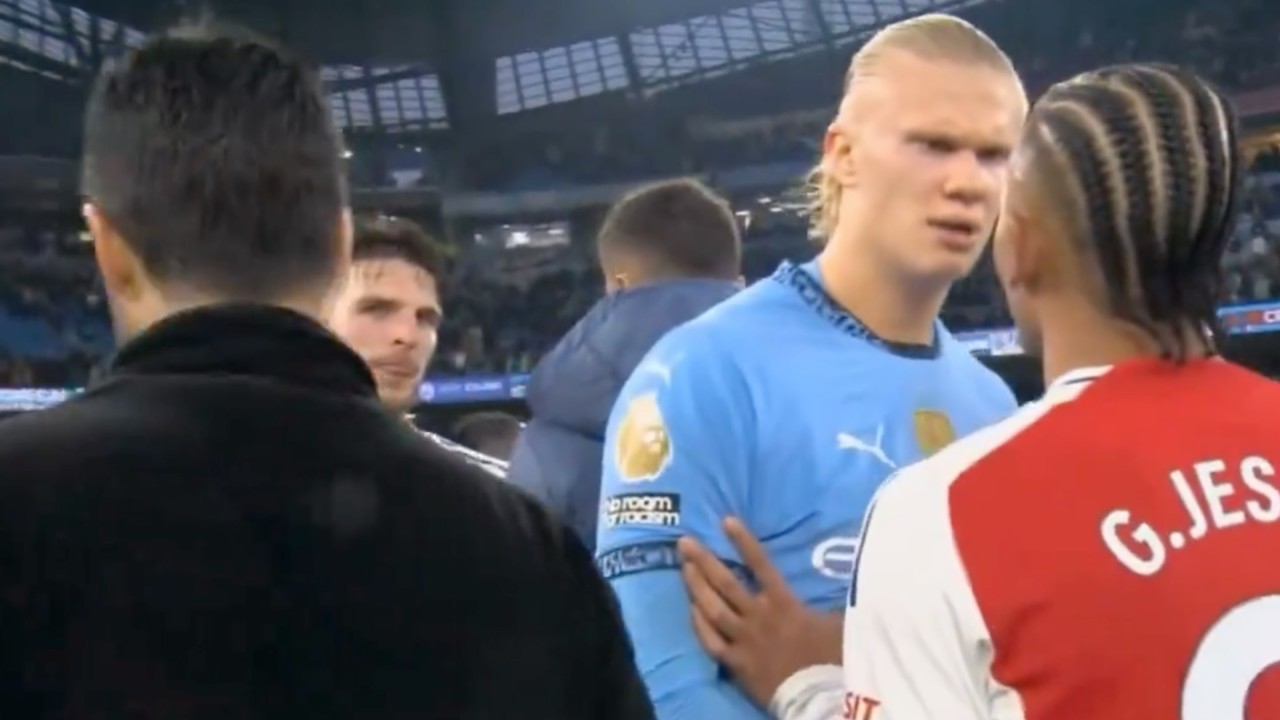 WATCH: Erling Haaland engages in war of words with Mikel Arteta and Gabriel Jesus