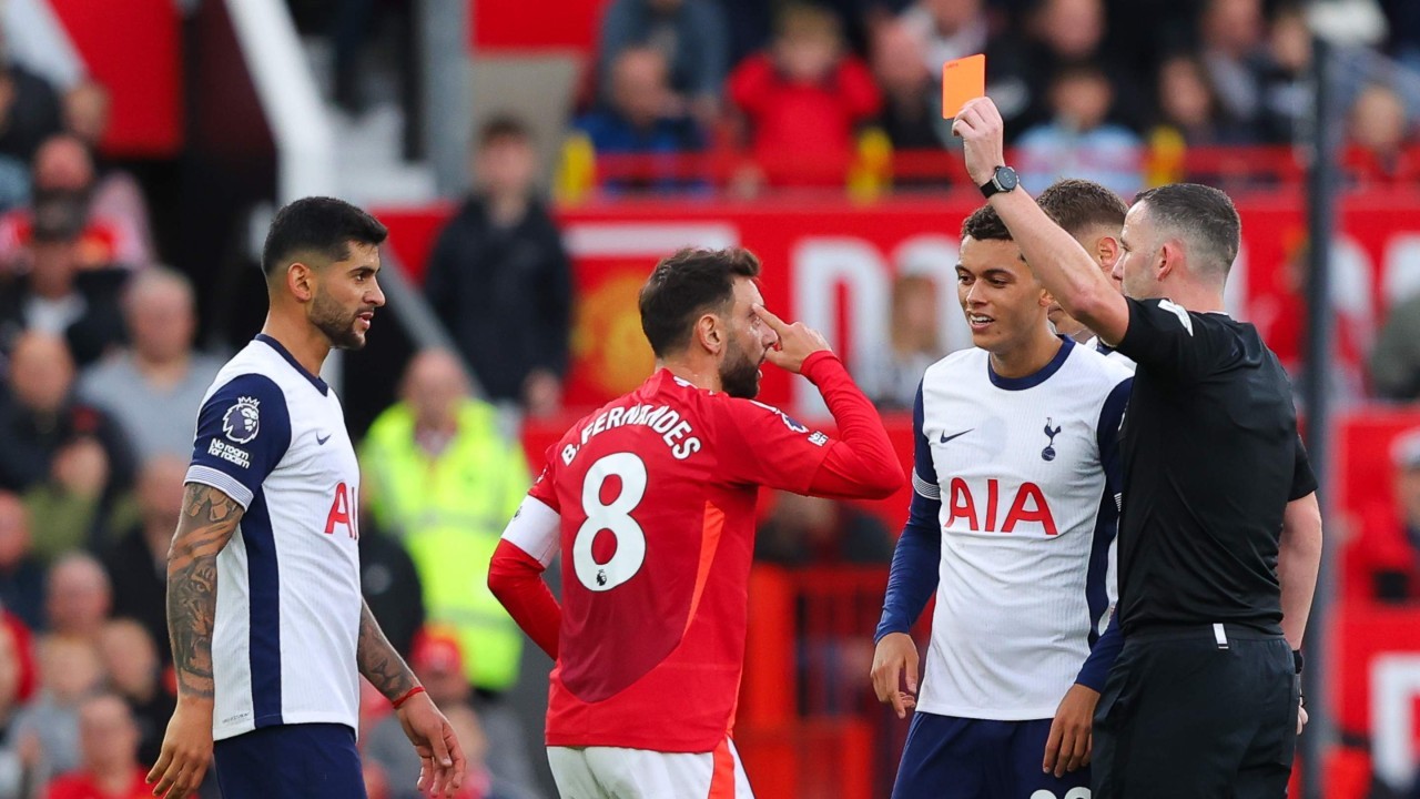 PGMOL give verdict on Bruno Fernandes red card against Tottenham