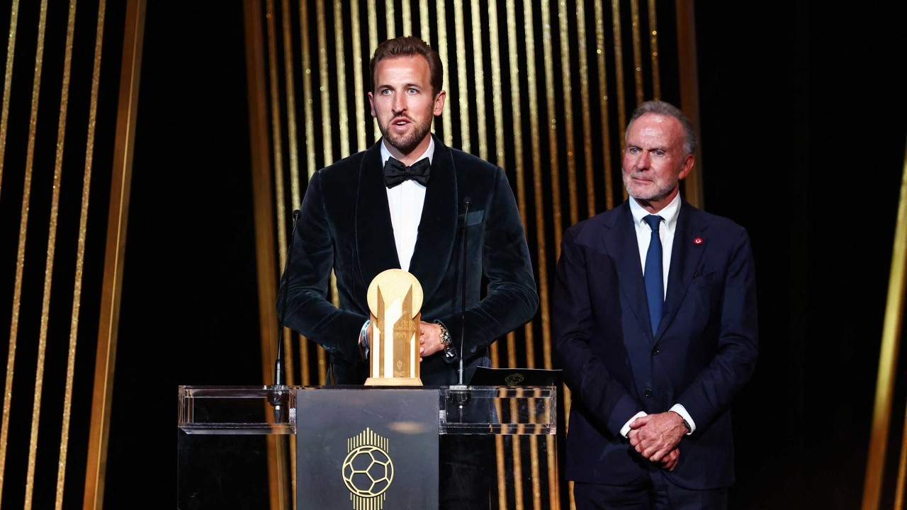 Harry Kane and Kylian Mbappe win Gerd Muller trophy at 2024 Ballon d'Or ceremony